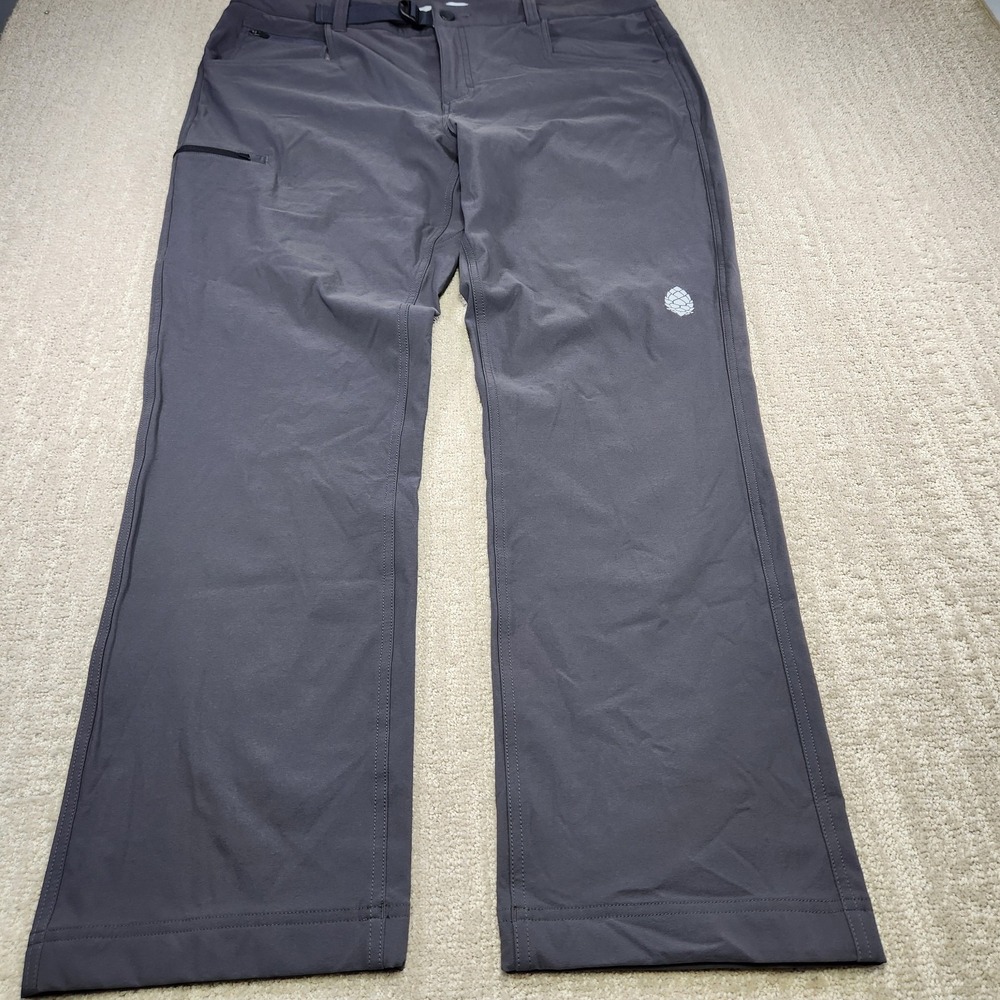STIO Pants Men 40x32 Dry Wind Pinedale Softshell DWR Water Resistant Belted Gray